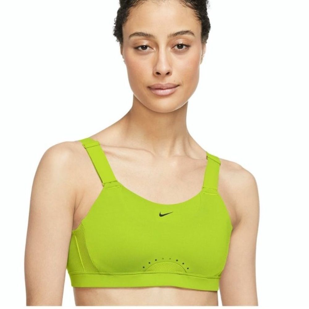 NWT- Nike- Alpha Padded Adjustable Sports Bra Neon Green Size XS
